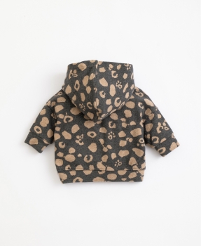Preview: Play Up Sweatshirt mit Kapuze | grau/braun gefleckt