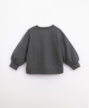 Preview: Play Up Sweatshirt aus Baumwolljersey - dunkelgrau