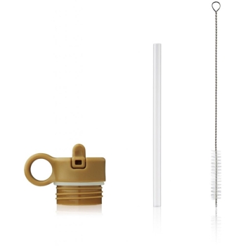 Liewood Deckel mit Strohhalm & Bürste -  gold/Karamell
