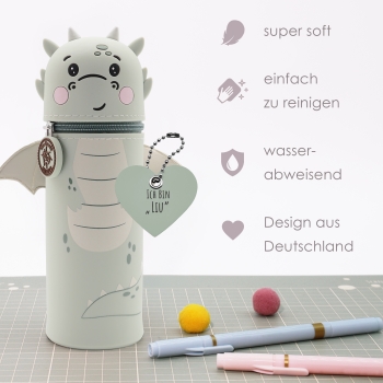 Preview: Lulubug Silikon Federmäppchen Drache "Liu"