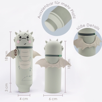 Preview: Lulubug Silikon Federmäppchen Drache "Liu"