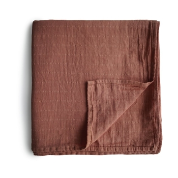 Mushie Swaddle Mulltuch - Cognac