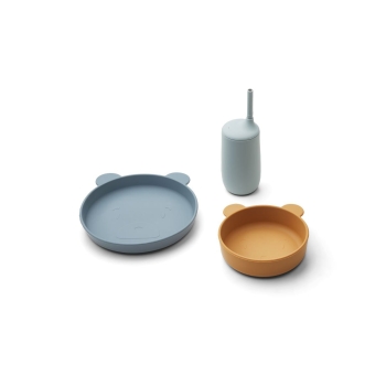 Liewood Nathan Junior Mr. Bear/Geschirr-Set - blaue mix