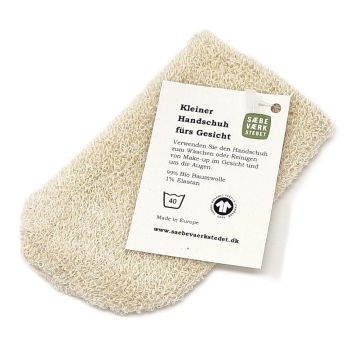 Kleiner Reinigungshandschuh Gesicht - Bio Baumwolle