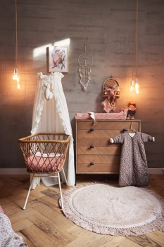 Jollein Vintage Betthimmel mit Rüschen 155 cm - Elfenbein