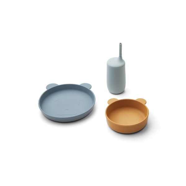 Liewood Nathan Junior Mr. Bear/Geschirr-Set - blaue mix