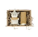 Mrs Ertha Geschenkset Unicorn mit Musselintuch - Mustard