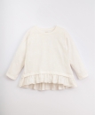 Play Up Baumwoll-T-Shirt mit Rüschen | creme