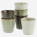 Steinzeug Becher 6er-Set / Naturfarben
